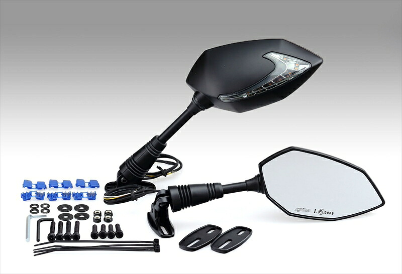 バイクパーツ ハンドル KIJIMA(キジマ) ミラー TECH06 ブラック 203-8077 4934154133931