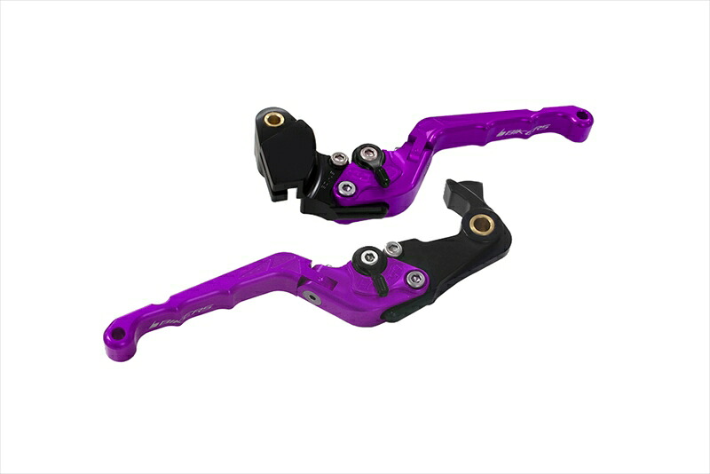 バイクパーツBIKERS(バイカーズ) レバーセット 可倒式 カーブタイプ パープルK0514-PUR4550255673314|バイク・バイク用品はとやグループ