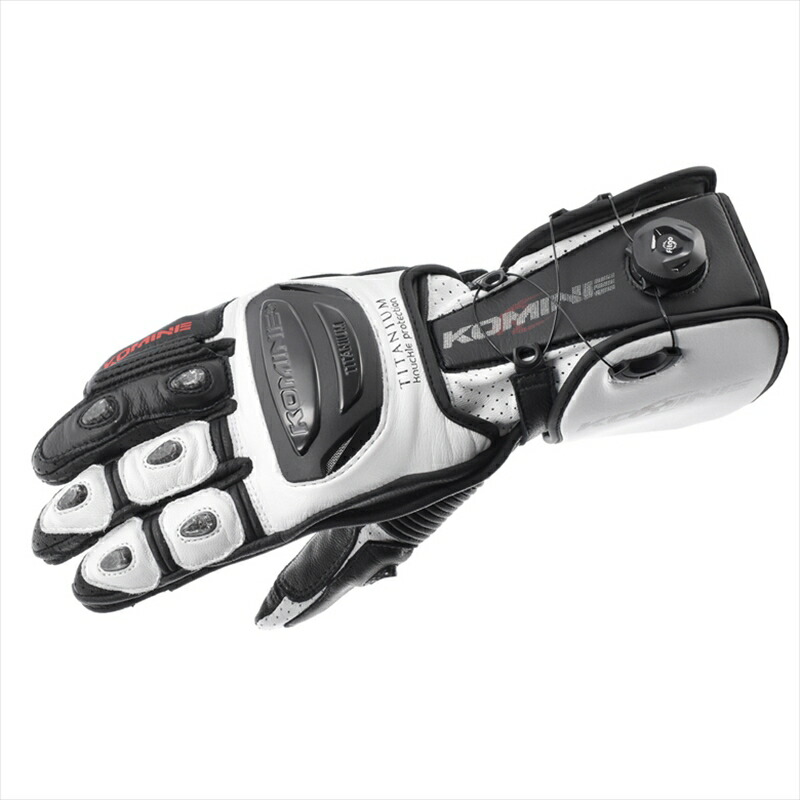【5日前後で発送】 バイク用品 ウェア コミネ GK-253 DIAL FIT RACグローブ White/BLK 2XL 06-253 4573325794931 取寄品