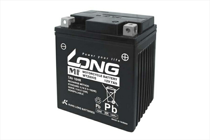 バイクパーツ LONG(ロングバッテリー) バッテリー 12V/7Ah 液注入済 WTZ8VIS 4711946672171