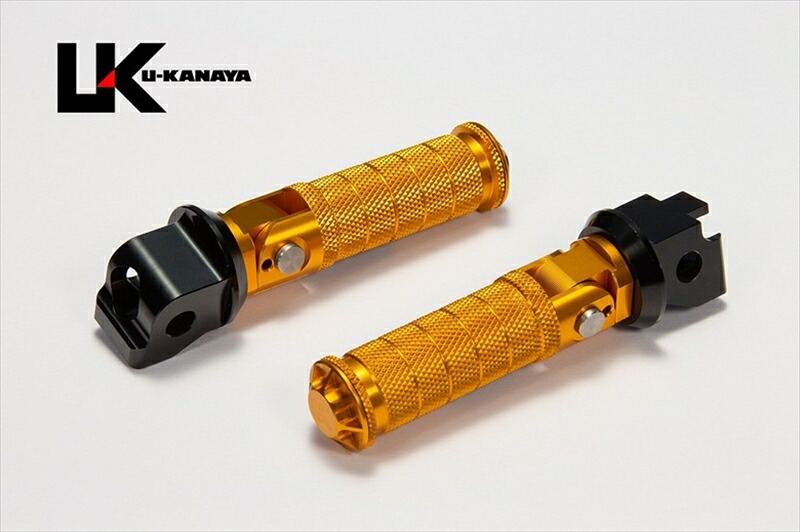 バイクパーツ ステップ ユーカナヤ ビレットステップバー GD/BK STBKA01GD 4550255781521 KAWASAKI(ステップピンφ12)