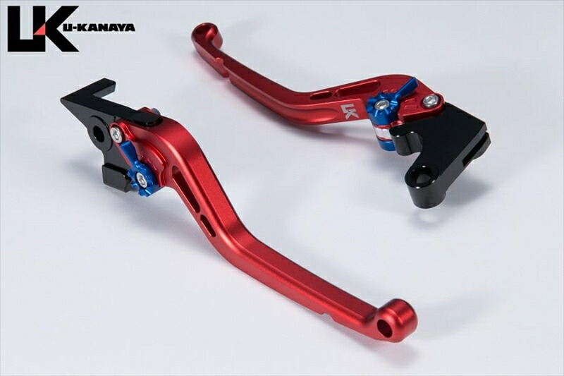バイクパーツ U-KANAYA(ユーカナヤ) レバーセット STD/ロング RD/BK HO082-010-0115 4550255824303