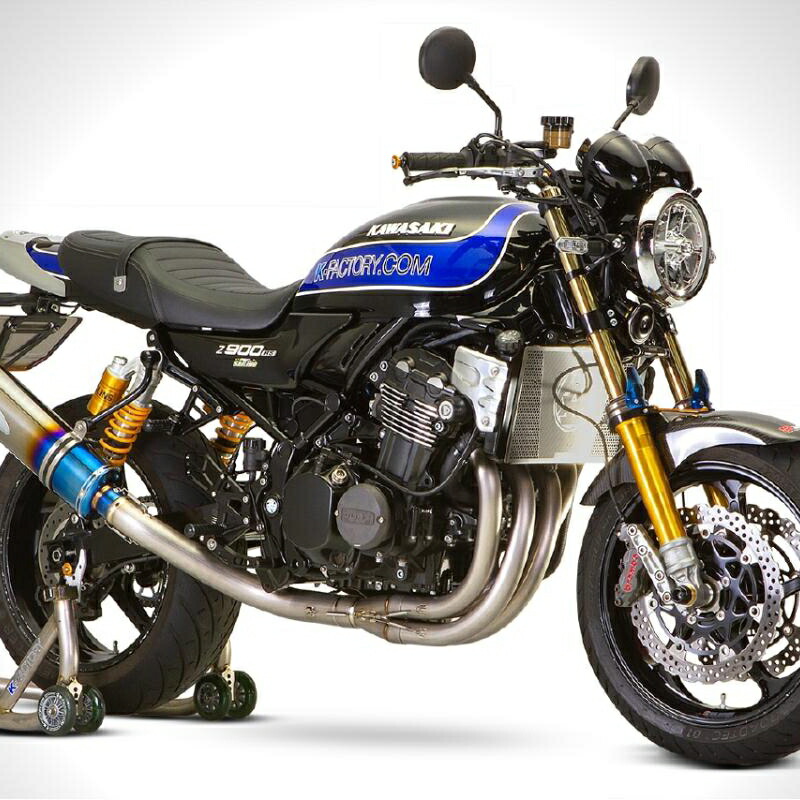 バイクパーツ マフラー ケイファクトリー CLR+ チタンフルエキ オーバルサイレンサー 195KPESDBK0000 4582215624708