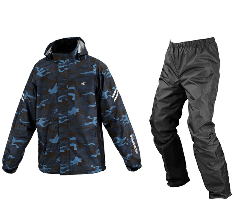 【5日前後で発送】 ウェア コミネ RK-5393 BREATHTERレインウエア Blue-Camo L 03-5393 4582611211717 取寄品