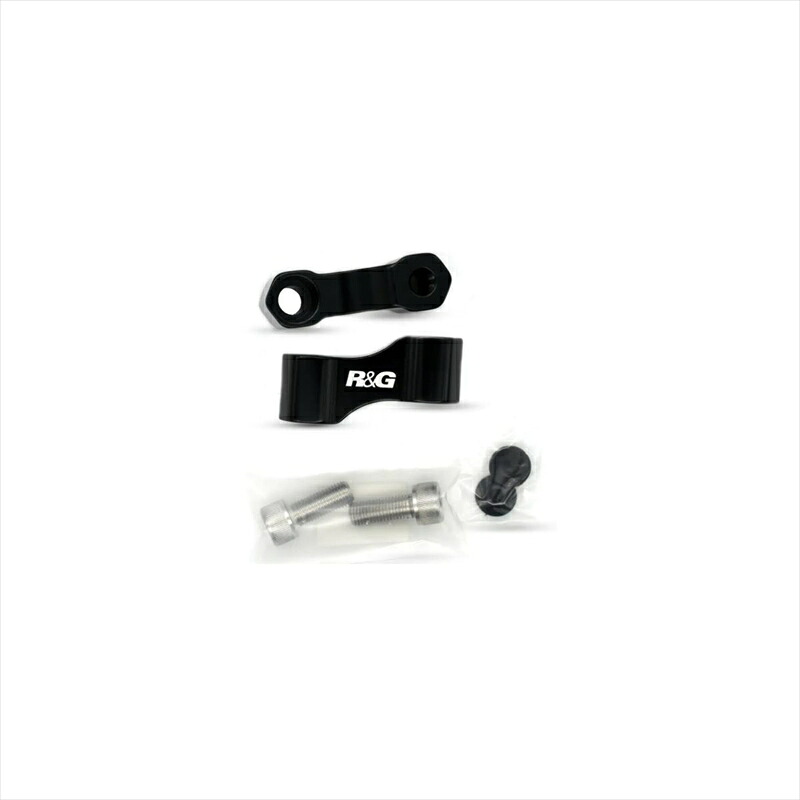 バイクパーツ ハンドルアールアンドジー Mirror Wideners 左右セットRG-MW0015BK 4580779592334+45mm幅/+50mm高さUP/M10x1.25｜バイク・バイク用品はとやグループ