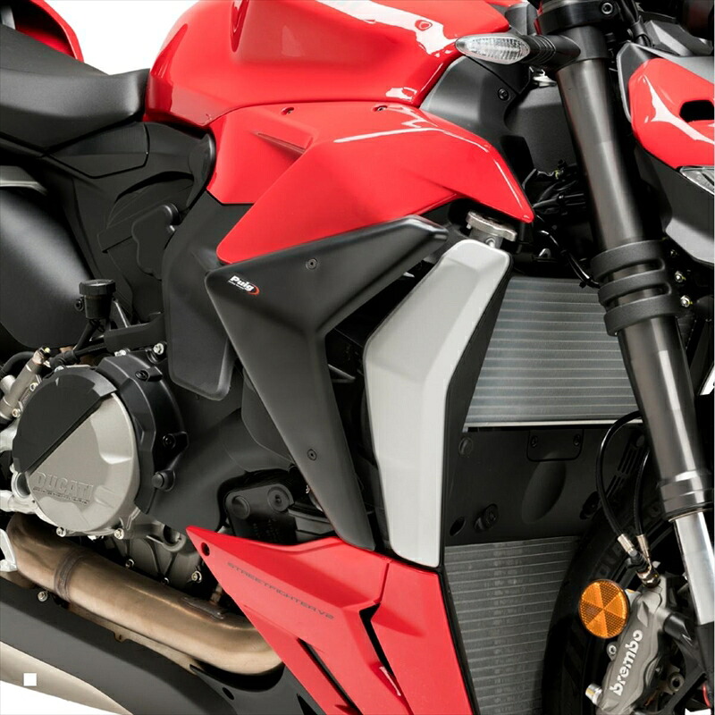 バイクパーツ 外装 プーチ サイドダウンフォーススポイラー マットブラック 21475J 4571415047226 Streetfighter V2 22-23