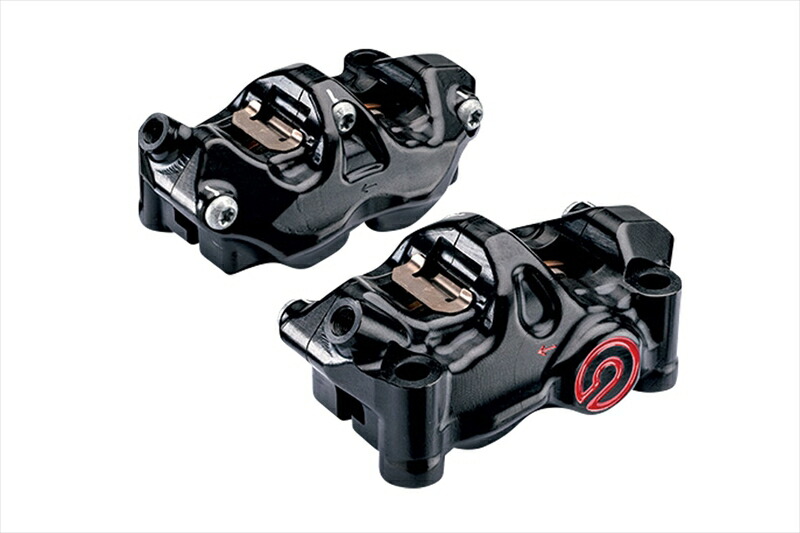 バイクパーツ BREMBO(ブレンボ) 484 cafe racer ラジアル CNC 4P キャリパー ブラックアルマイト レッドロゴ 左右セット 220.B473.10 4548664539369