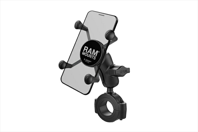【5日前後で発送】バイクパーツ RAM MOUNTS(ラムマウント) Xグリップ S ＆バーマウントベース L セット ショートアーム φ28.6-38.1mm対応 1インチボール RAM-B408-11215-AUN7U 4550255704117