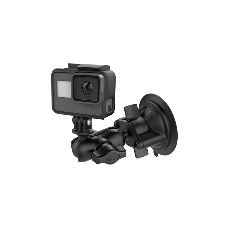 【5日前後で発送】 バイクパーツ 電子機器類 ラムマウント GoProマウント＆サクションベースセット ショートアーム 吸盤径69.8mm 1インチボール RAM-B-166-A-GOP1U 4550255883928 RAM-B-166-A-GOP1U