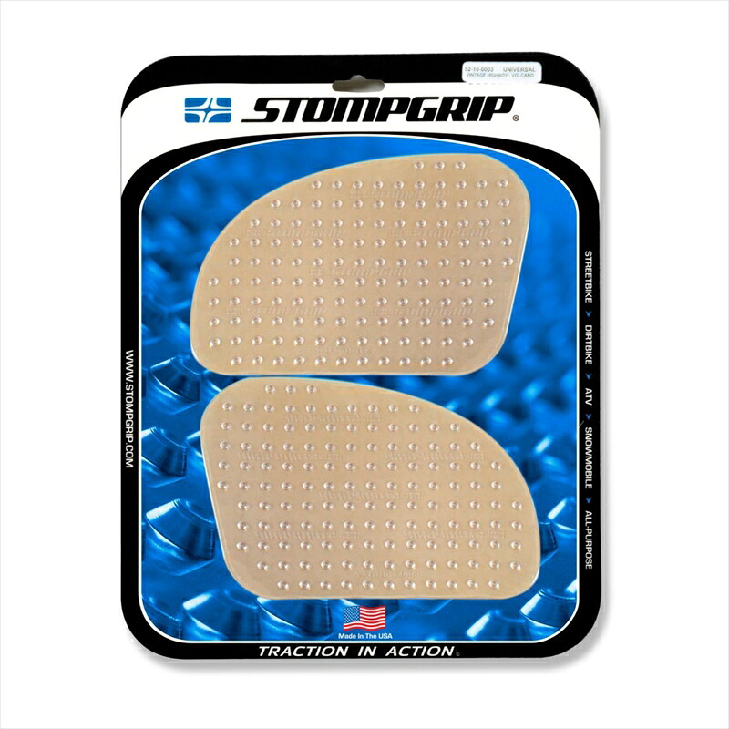 バイクパーツ 外装 ストンプグリップ トラクションパッドタンクキット クリア 50-10-0008C 4548916778317 VOLCANO 汎用 ハイボーイ