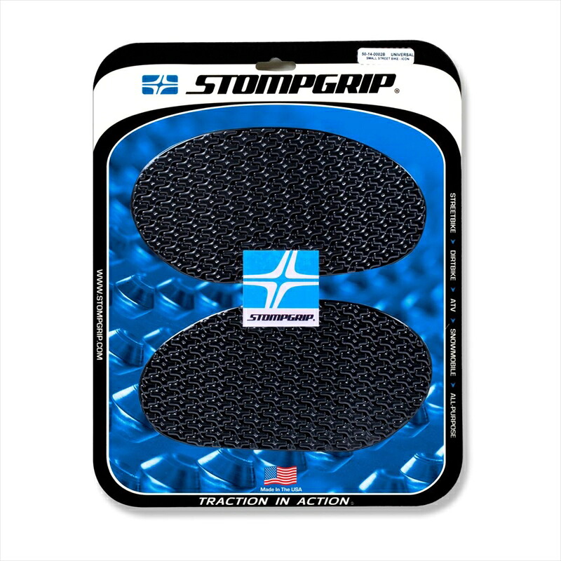 バイクパーツ 外装ストンプグリップ トラクションパッドタンクキット ブラック50-14-0002B 4550255020286ICON 汎用 スモール(12x22.2cm)｜バイク・バイク用品はとやグループ