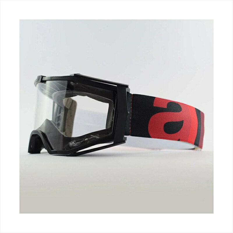 バイクパーツ ARIETE(アリート) 8K ゴーグル 14960-052 4550646163622 フレーム：ブラック/レンズ：クリア/ストラップ：ブラック