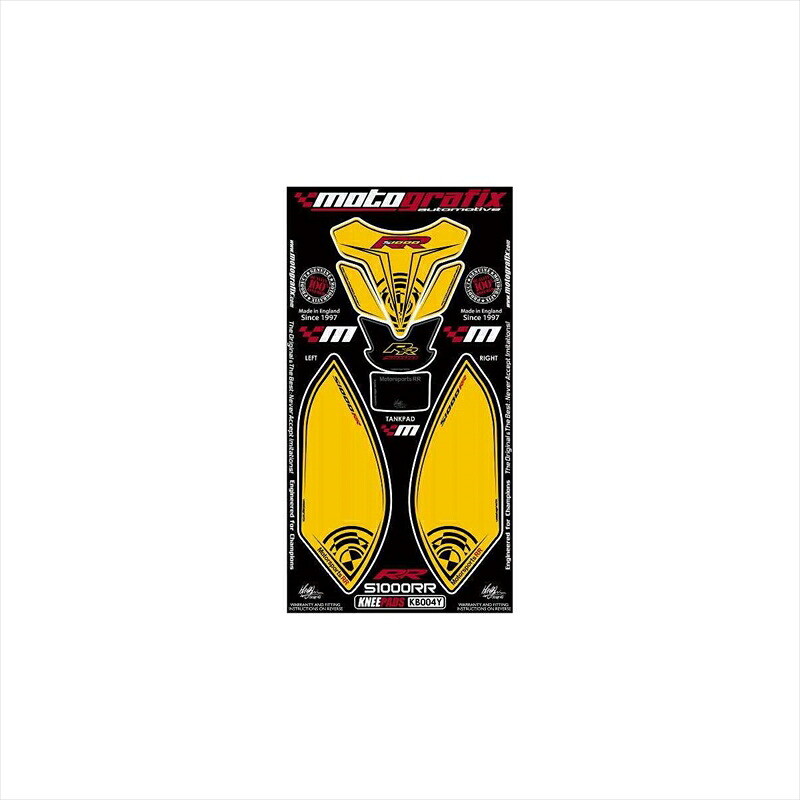 バイクパーツ アクセサリー モトグラフィックス ボディパッド KNEE MT-KB004Y 4580041201841 S1000RR 09-11