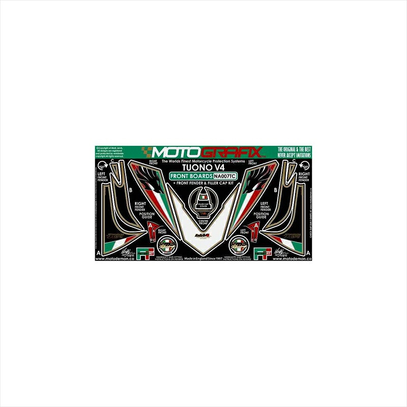 バイクパーツ アクセサリー モトグラフィックス ボディパッド FRONT MT-NA007TC 4580041203517 RSV TUONO V4 11-