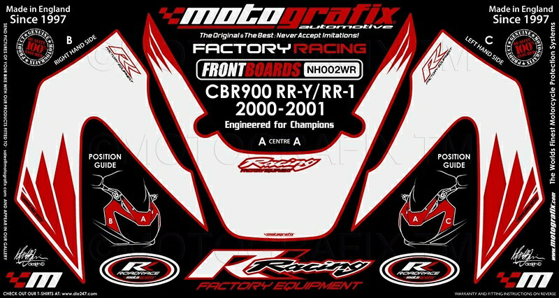 バイクパーツ MOTO GRAFIX(モトグラフィックス) ボディパッド FRONT MT-NH002WR 4580041204583