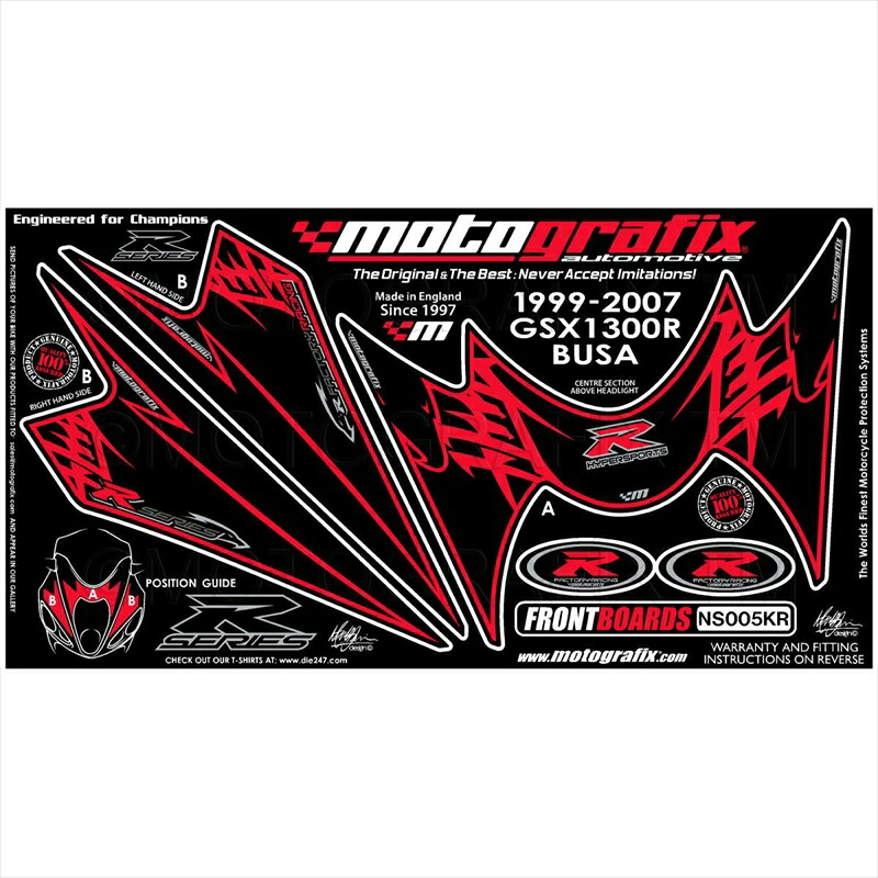 バイクパーツ アクセサリー モトグラフィックス ボディパッド FRONT MT-NS005KR 4580041205849 GSX1300R隼 99-07