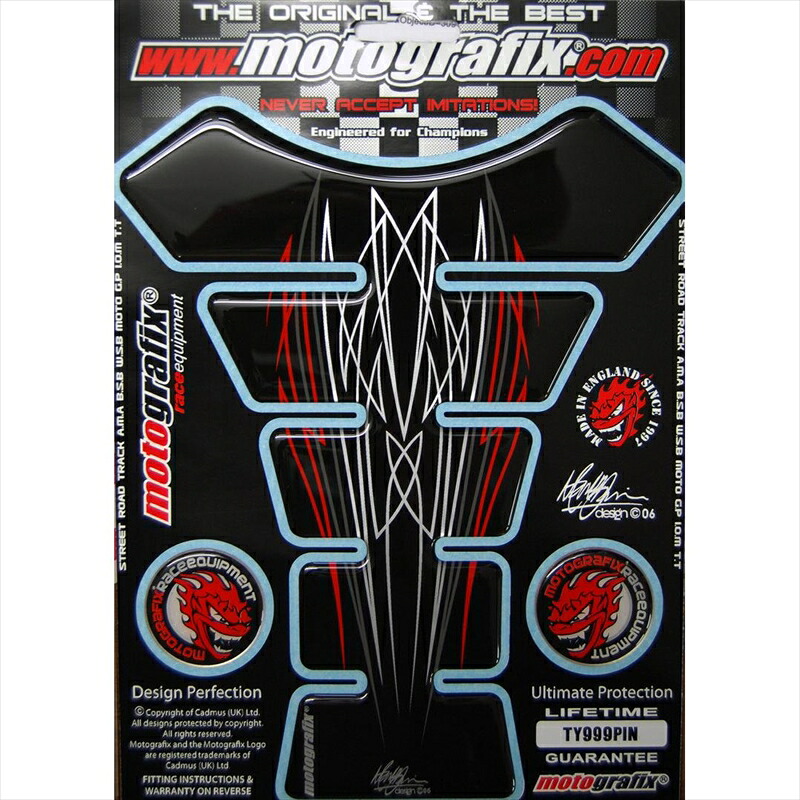 バイクパーツ 外装 モトグラフィックス タンクパッド BLK/GRY、RED、SLV MT-TY999PIN 4580041223775 YZF-R6 USA