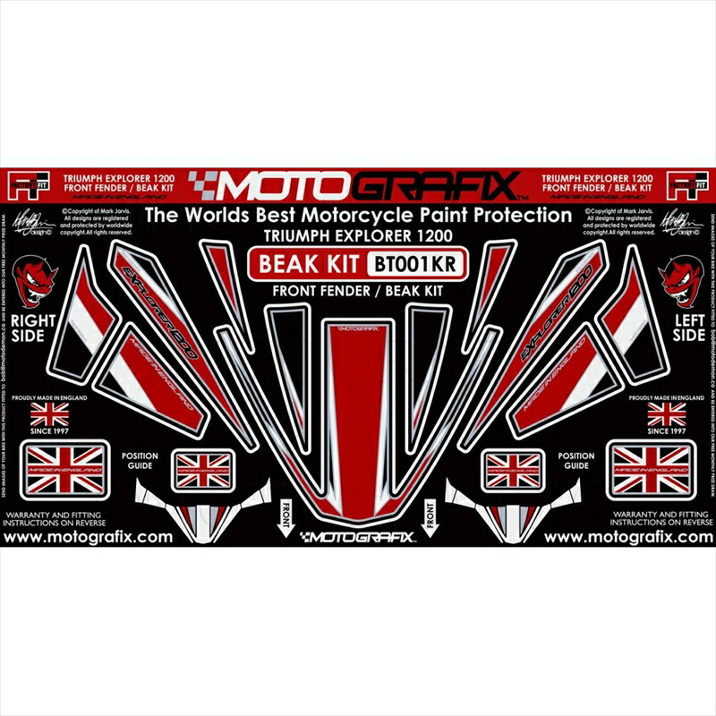 バイクパーツ アクセサリー モトグラフィックス ボディパッド BLK/RED MT-BT001KR 4580041224369 Tiger1200 12-17