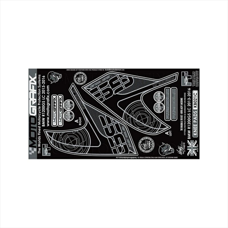 バイクパーツ アクセサリー モトグラフィックス ボディパッド KNEE C MT-KB021C 4580041225519 BMW R1200GS(LC) 13-16