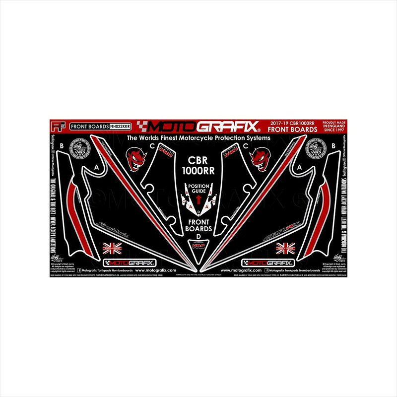 バイクパーツ アクセサリー モトグラフィックス ボディパッド FRONT MT-NH022KKR 4580041228251 CBR1000RR Fireblade 17-19