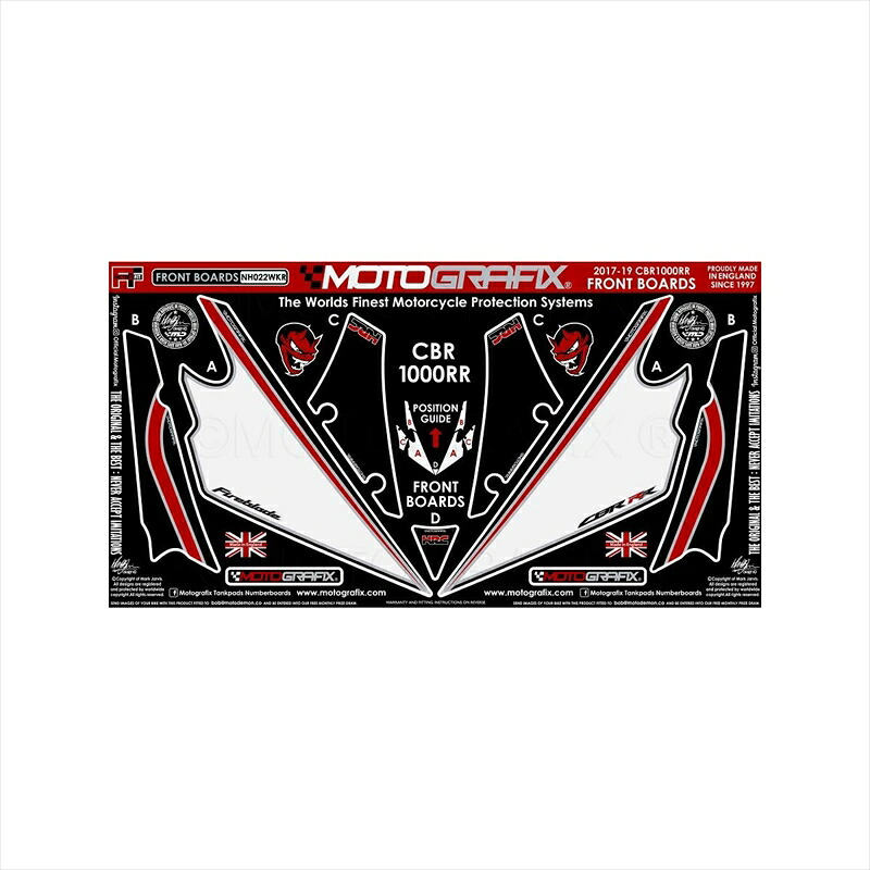 バイクパーツ アクセサリー モトグラフィックス ボディパッド FRONT MT-NH022WKR 4580041228299 CBR1000RR Fireblade 17-19