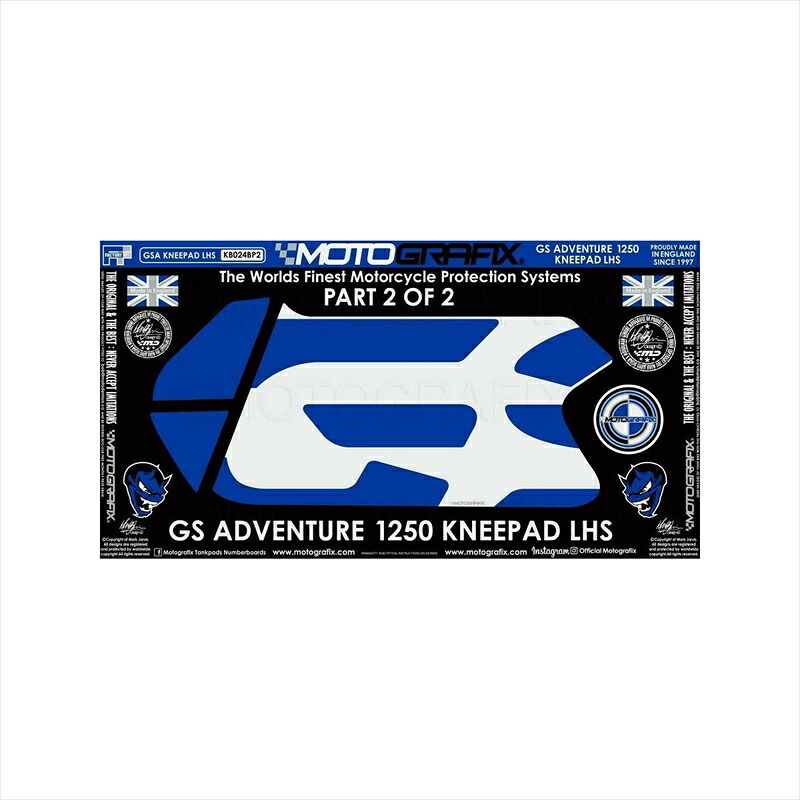 バイクパーツ アクセサリー モトグラフィックス ボディパッド KNEE 左側 MT-KB024BP2 4580041228442 BMW R1250GS Adventure 19-(Rallye HP Special Edition)
