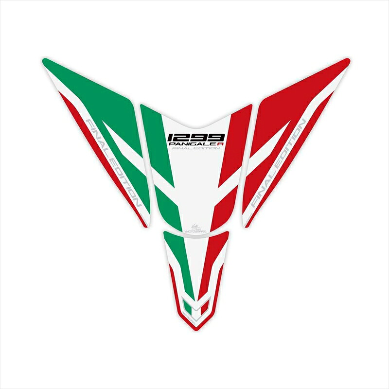 バイクパーツ 外装 モトグラフィックス タンクパッド WHT/RED/GRN MT-TD025FE 4580041241632 DUCATI 1299PANIGALE R
