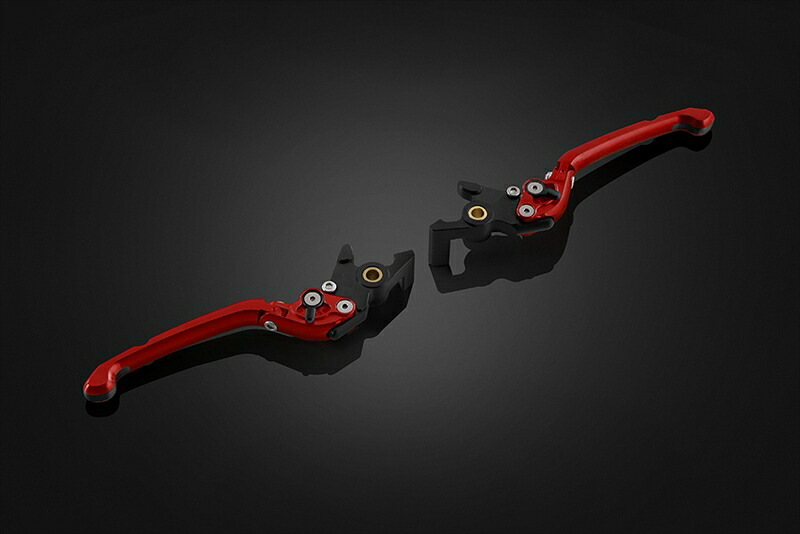 バイクパーツ BIKERS(バイカーズ) レバーセット 可倒式 プレミアムタイプ レッド H0917-RED 4550255609733