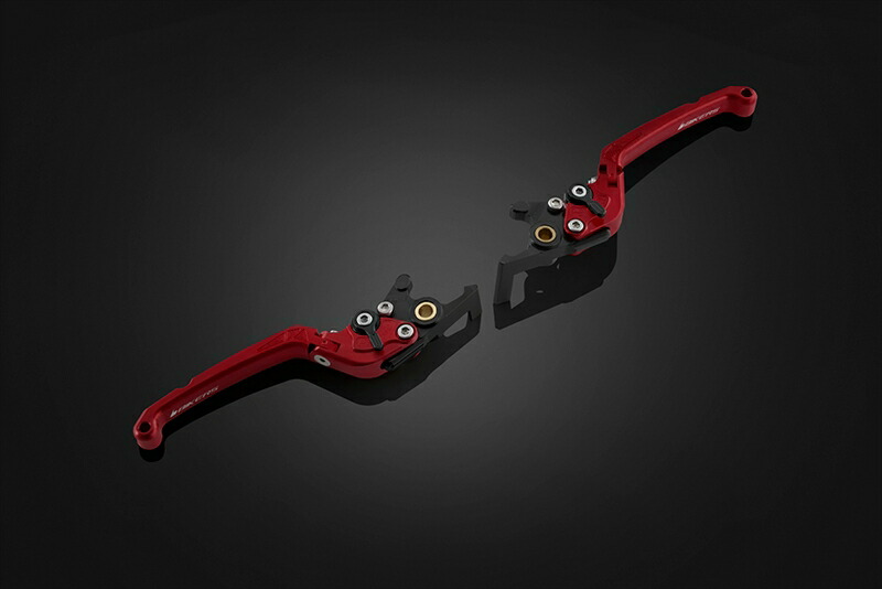 バイクパーツ BIKERS(バイカーズ) レバーセット 可倒式 フラットタイプ レッド H1020-RED 4550255816032
