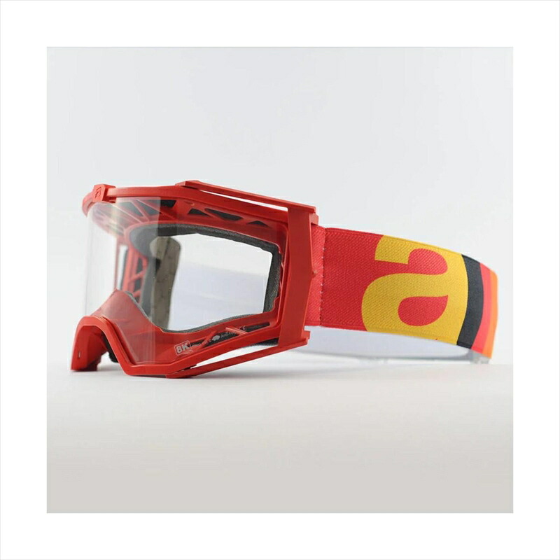 【5日前後で発送】バイクパーツ ARIETE(アリート) 8K ゴーグル 14960-051 4550646163615 フレーム：レッド/レンズ：クリア/ストラップ：レッド