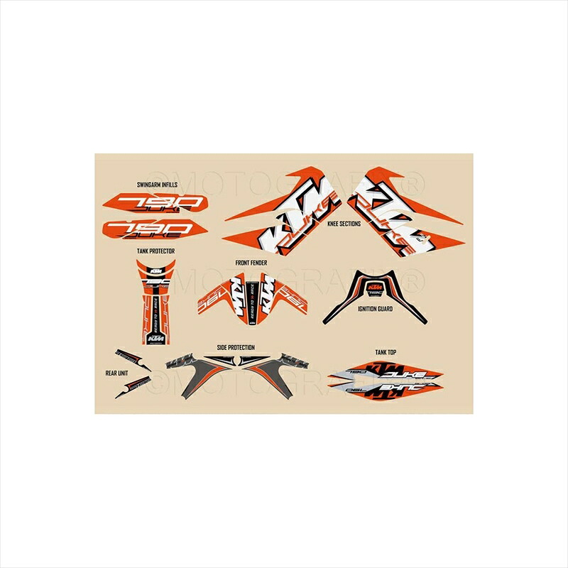 バイクパーツ アクセサリーモトグラフィックス Full Paint ProtectionMT-KTM7901O 4580041247887KTM Duke790 18-20｜バイク・バイク用品はとやグループ