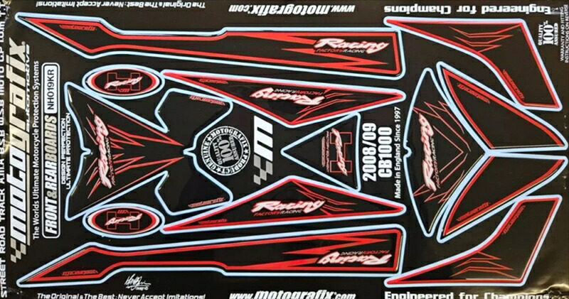 バイクパーツ アクセサリー モトグラフィックス FRONT/REAR BODY PAD CB1000R 08-16 MT-NH019KR 4580779604204