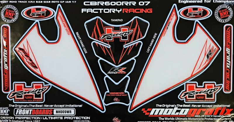 バイクパーツ アクセサリーモトグラフィックス FRONT BODY PAD CBR600RR-7, RR-8, RR-9 07/08 MT-NH009WR 4580779604266|バイク・バイク用品はとやグループ