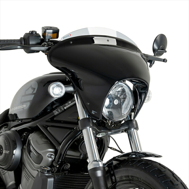 バイクパーツ 外装プーチ ウインドシールド バットウイングSML SPORT グロスブラック/クリア HARLEY-D NIGHTSTER 975 SPECIAL 23-21913W 4571414858526｜バイク・バイク用品はとやグループ