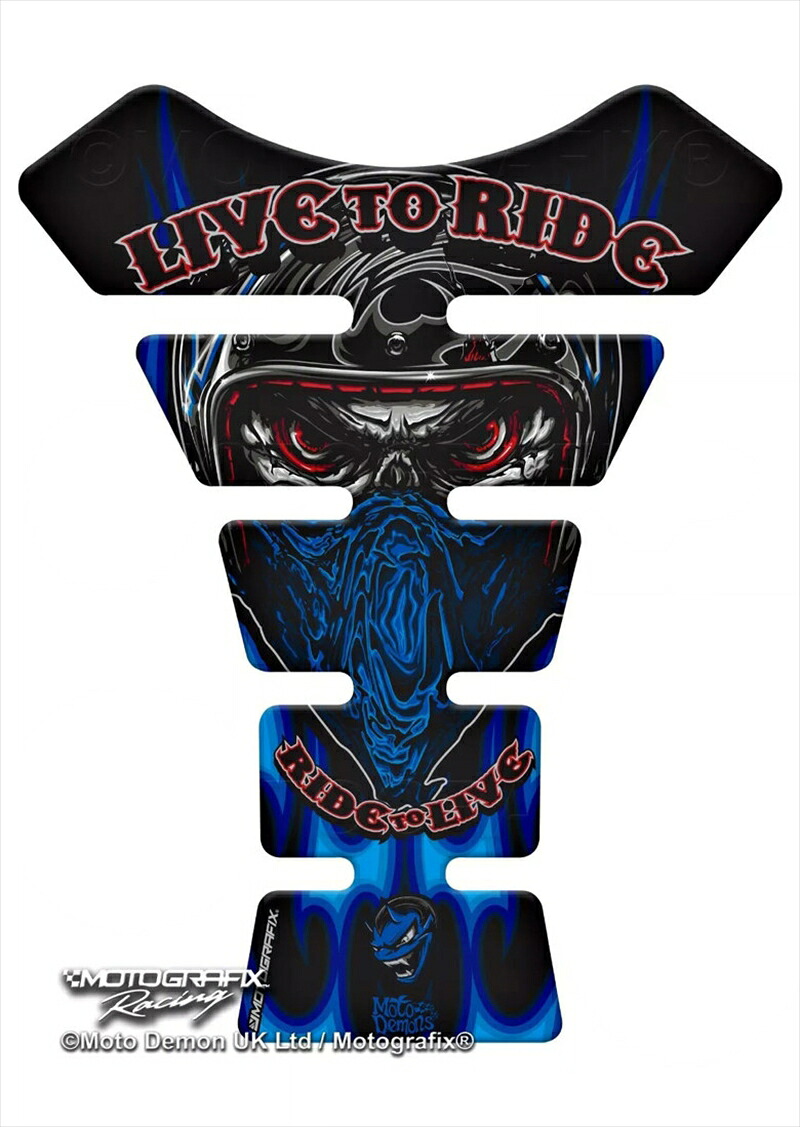 バイクパーツ 外装 モトグラフィックス TANK PAD Street Designs Blue with Grey, Red, Black ＆ Silver MT-MDT002B 4580779604648