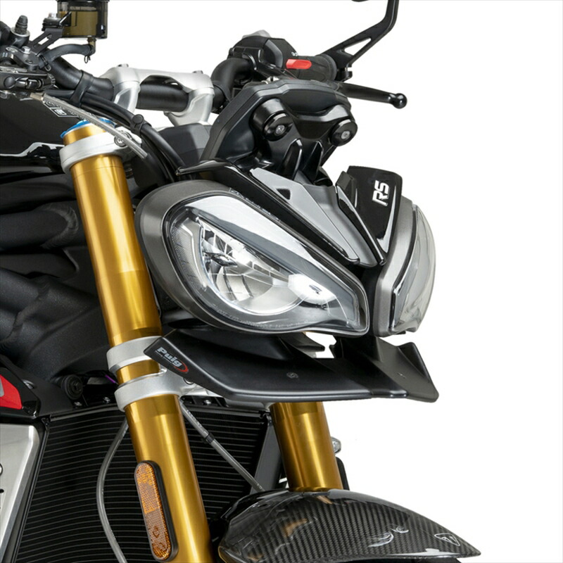 バイクパーツ 外装 プーチ フロントダウンフォースネイキッドスポイラー カーボンルック SPEED TRIPLE 1200 RS 21-/STREET TRIPLE 765 R 23-/765 RS 23- 21594C 4571414861410
