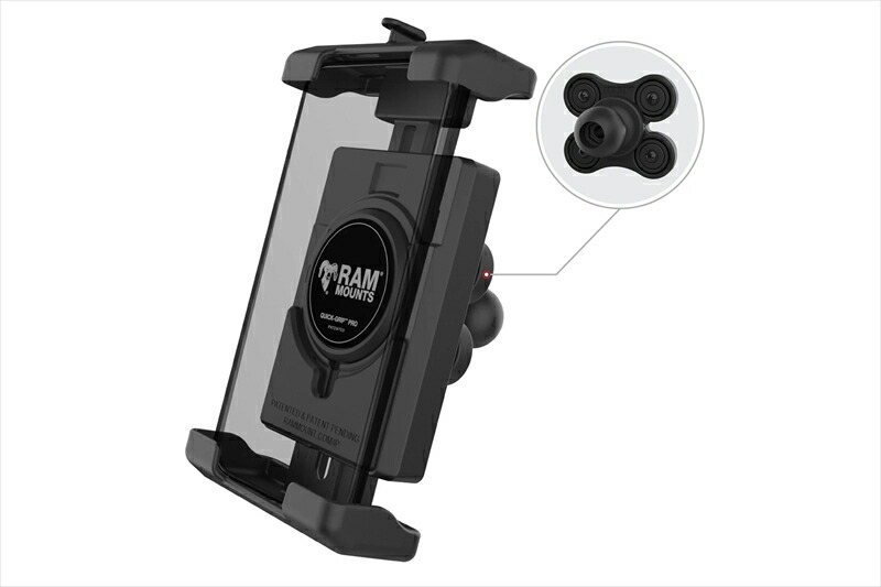 バイクパーツ RAM MOUNTS(ラムマウント) クイックグリッププロ クレイドルホルダー L 防振ダンパーボール付 1インチボール Vibe-Safe RAM-HOL-PD7BVU 4550646247353 12,922円
