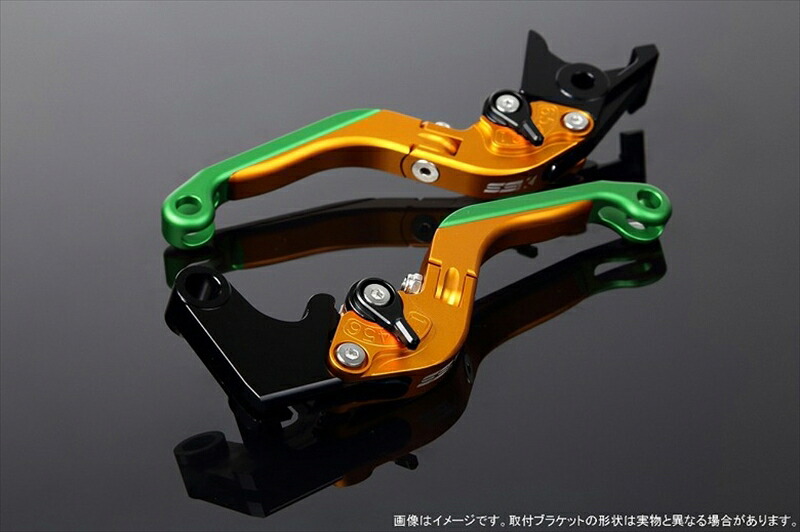 【5日前後で発送】バイクパーツ ハンドル エスエスケイ スピードラ アジャストレバー 可倒延長式 Mゴールド/Mブラック/MグリーンGSX-R1000 07-08 LVGM049GD-BKGN 4580540639503