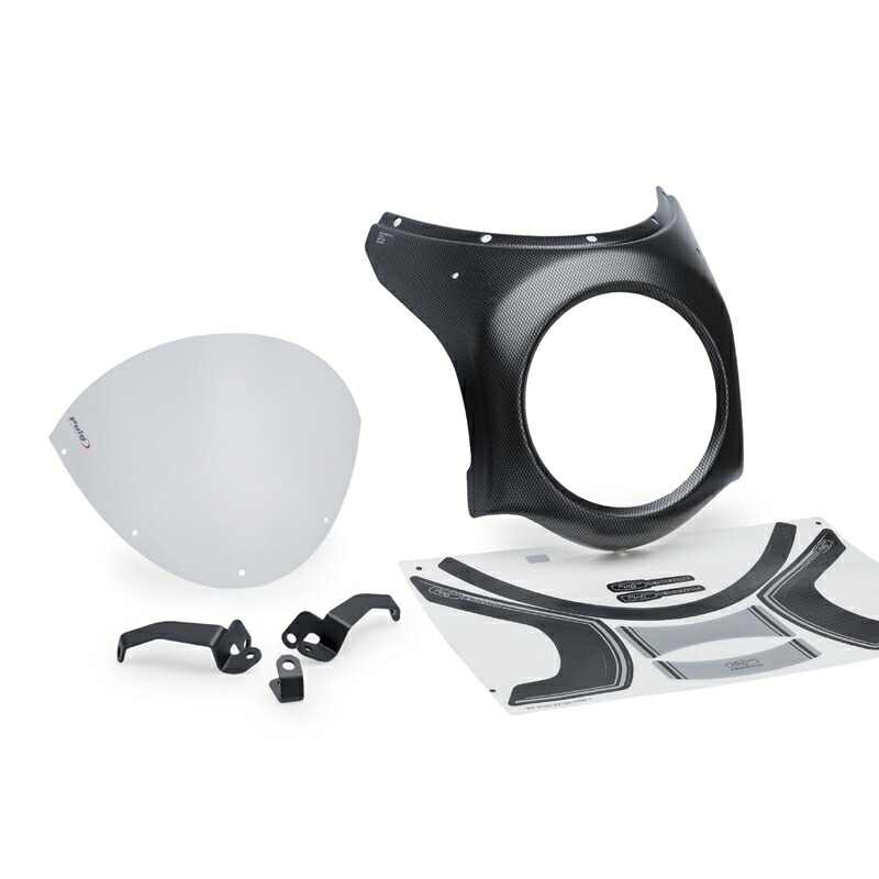 バイクパーツPUIG(プーチ) レトロセミフェアリング Carboon Print/Clear21962W4571414858922|バイク・バイク用品はとやグループ