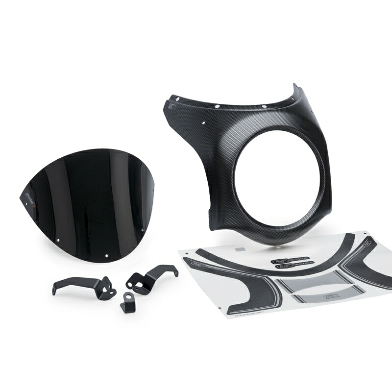 バイクパーツPUIG(プーチ) レトロセミフェアリング Carboon Print/Black21962N4571414858939|バイク・バイク用品はとやグループ