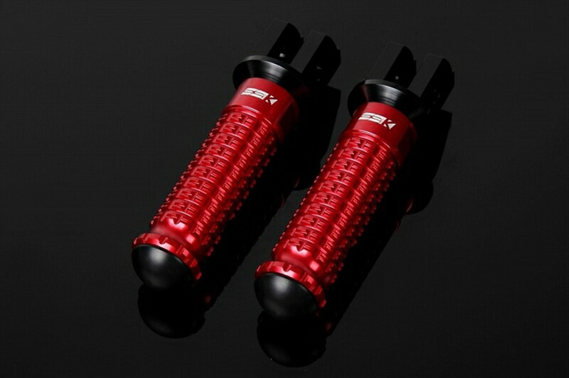 【5日前後で発送】バイクパーツ ステップ エスエスケイ スピードラ アルミ削タンデムステップ スタンダード パッセンジャー用/取付部カラー:ブラック/ステップバーカラー:レッド AFPS219RD 4580540761426