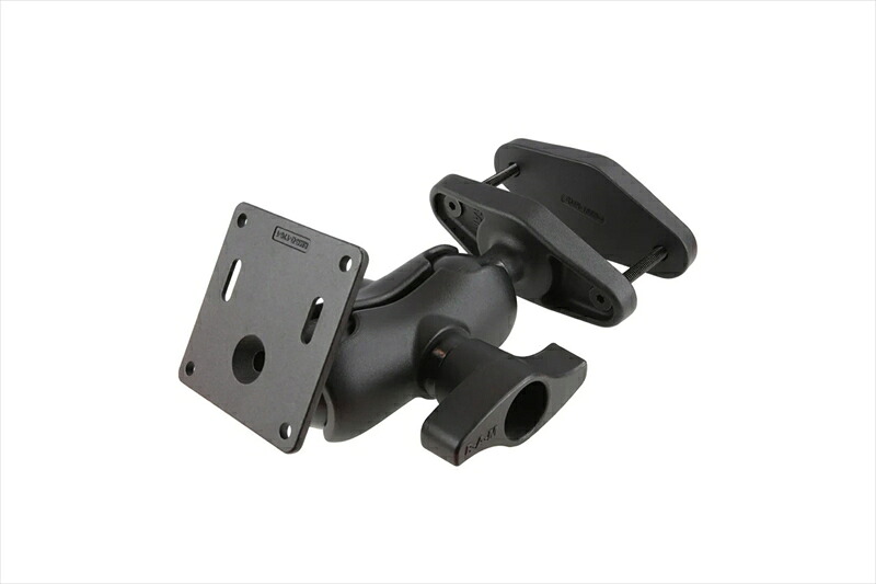 バイクパーツRAM MOUNTS(ラムマウント) VESAプレート＆スクエアクランプベースセット ショートアーム 75x75mm -101mm対応 2.25インチボールRAM-D-2461U-C-247-44550646289636｜バイク・バイク用品はとやグループ
