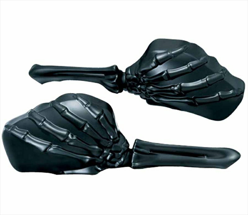 バイクパーツ ハンドル KURYAKYN(クリアキン) スケルトン ハンドミラー 黒ステム/ヘッド T14-KUR1758 4548916266111
