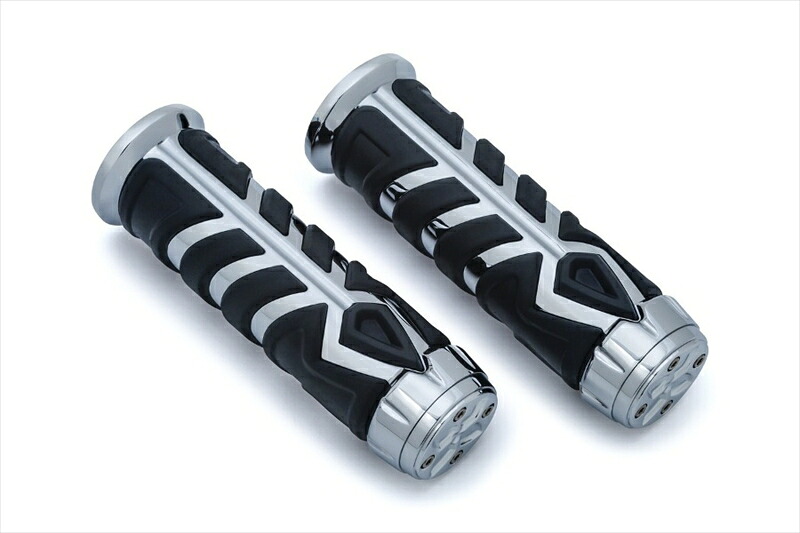 バイクパーツ ハンドル KURYAKYN(クリアキン) スピアー グリップ クローム 1ペア T14-KUR5635 4548916777716