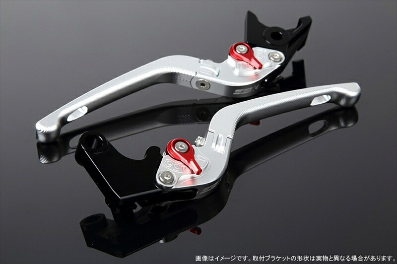バイクパーツ ハンドル SPEEDRA(エスエスケイ スピードラ) アジャストレバー 3D可倒式 Mシルバー/Mレッド MT-09TRACER 15-18 LVDM039SR-RD 4589995211760