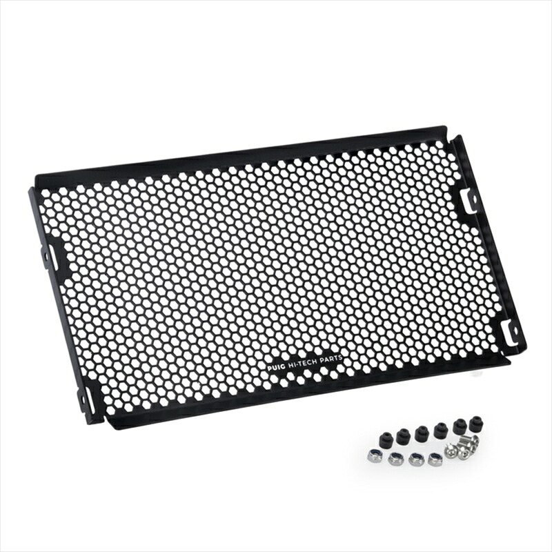 バイクパーツ PUIG(プーチ) ラジエータープロテクター BLACK/高強度アルミニウム製 22421N 4571414873338