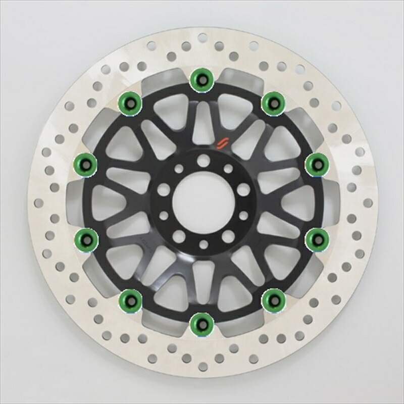 バイクパーツ SUNSTAR BRAKE(サンスター ブレーキ) プレミアムR ホール Panigale V4 φ320 ピン:グリーン LM112W-GR 4570011670623