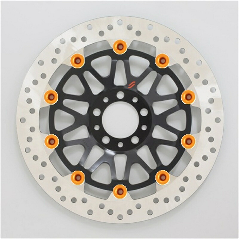 バイクパーツ SUNSTAR BRAKE(サンスター ブレーキ) プレミアムR ホール Panigale V4 φ320 ピン:オレンジ LM112W-OR 4570011670647