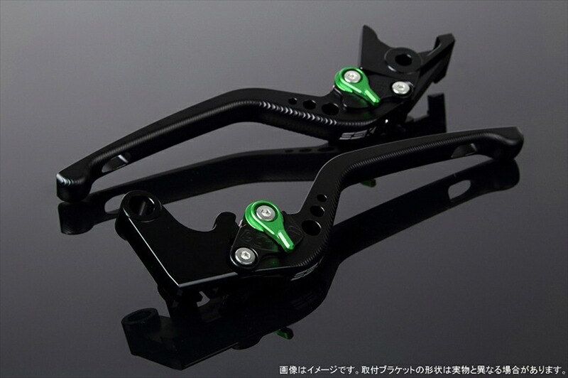 バイクパーツ ハンドル SPEEDRA(エスエスケイ スピードラ) アジャストレバー 3D ロング Mブラック/Mグリーン GSX250R Vストローム250 RGV250γ VJ23A LVEM048BK-GN 4580540517498
