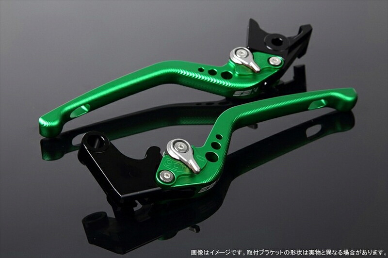 バイクパーツ ハンドル SPEEDRA(エスエスケイ スピードラ) アジャストレバー 3D ロング Mグリーン/Mシルバー GSX250R Vストローム250 RGV250γ VJ23A LVEM048GN-SR 4580540517863
